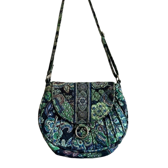 Vera Bradley Handbags - Vera Bradley Blue Rhapsody Saddle Quilted Shoulder Crossbody Bag